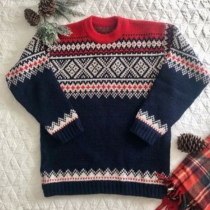A.S Evebofoss vintage sweater 100% wool Nordic Fair Isle knit Christmas size 56